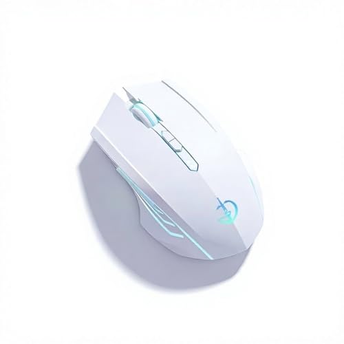 holy sword M800 Dual - Mode Gaming Mouse | Wired Charging / 2.4G Wireless/Bluetooth | 3200 DPI | RGB Lighting (White) - color: White