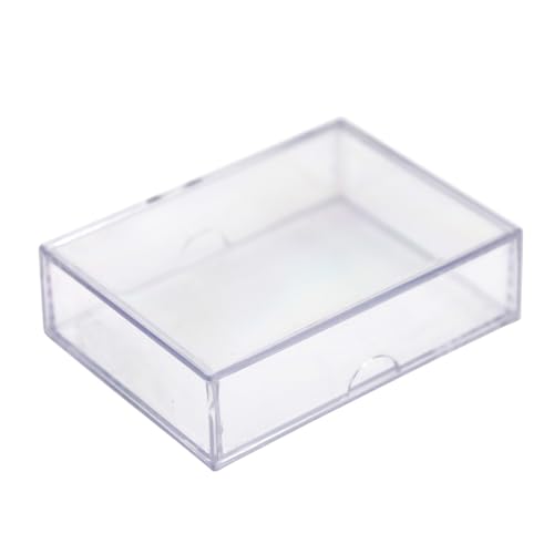 20-Pack Clear Acrylic Card Storage Boxes with Lids – Holds 52 Playing Cards or 50 Standard Trading Cards Each, Stackable Organizer for Sports & TCG Cards (Unsleeved) - size: 3 1/2" L x 2 1/2" W x 1" H, style: 20.0