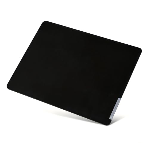 Black Glass Mousepad-Hard Large Mouse Pad for Gaming，Ultra-Smooth Micro-Etched Surface Mouse Mat,Ergonomic Low Profile, Durable & Portable(410mm*310mm) - color: Black