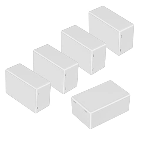 LeMotech Project Box 5 Pieces ABS Plastic Electrical Project Case Small Junction Box for Electronics White 2.75 x 1.77 x 1.14 inch (70 x 45 x 29 mm) - color: 5 pieces, size: 2.75"x 1.77"x 1.14"