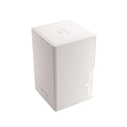 Watchtower 100+ XL Convertible Deck Box | Double-Sleeved Card Storage | Card Game Protector | Nexofyber Surface | Holds Up to 100 Cards | White Color | Made by Gamegenic (GGS20121ML) - color: White