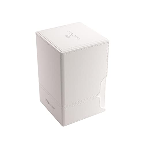 Watchtower 100+ XL Convertible Deck Box | Double-Sleeved Card Storage | Card Game Protector | Nexofyber Surface | Holds Up to 100 Cards | White Color | Made by Gamegenic (GGS20121ML) - color: White