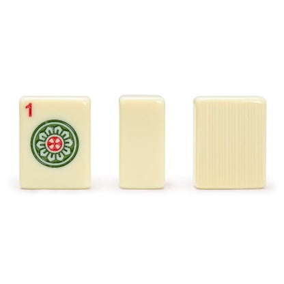 Yellow Mountain Imports "Bleau Fontaine Chinese Mahjong Set with 146 Medium Tiles and Blue Vinyl Case — for Chinese Style Gameplay Only [「「碧蘭楓丹」中國麻將] - color: Ivory