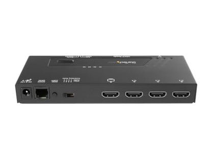 StarTech 4-Port HDMI Switch, 4K, Fast Switching, Serial, TAA (VS421HD4KA) | Auto-sensing, EDID copy, 4x1 routing, Serial control, Automatic/priority/manual modes, Four to one display