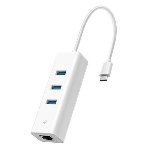 TP-Link UE330C USB-C 3.0 to Ethernet Adapter | Portable 3-Port USB-A 3.0 Hub w/ 1 Gigabit RJ45 Ethernet Port | Laptop Network Adapter | Plug & Play | Supports Win 7/8/8.1/10/11, Mac OS X (10.9-10.15) - style: USB-C with 3-Ports