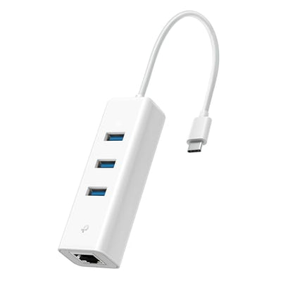 TP-Link UE330C USB-C 3.0 to Ethernet Adapter | Portable 3-Port USB-A 3.0 Hub w/ 1 Gigabit RJ45 Ethernet Port | Laptop Network Adapter | Plug & Play | Supports Win 7/8/8.1/10/11, Mac OS X (10.9-10.15) - style: USB-C with 3-Ports