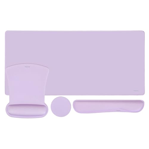 MOSISO Keyboard Mouse Pad Set, Large Gaming Mousepad&Keyboard Wrist Rest | Mouse Wrist Rest&Coaster, Ergonomic Non-Slip Mousepad&Easy Typing Cushion with Memory Foam for Home Office, Dusty Lilac - color: Dusty Lilac