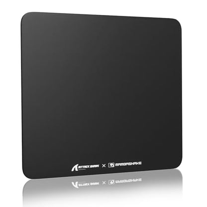 ATTACK SHARK CM05 Glass Gaming Mouse Pad,17.7x15.7 in Large Mouse Mat，Non Slip 9H Hard Mousepads,Nano-Textured Glass Surface with Improved Precision and Speed for FPS Players-Pure Black - color: Pure Black
