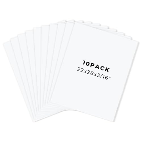 Golden State Art 22x28 White Foam Board 3/16 Thick 10 Pack | Acid Free, Polystyrene, Warp-Resistant, Easy to Cut, For Drawing Presentation, Project, Picture, Decorations & Craft Display - color: White, size: 22x28