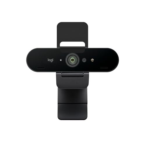 Logitech Brio Ultra 4K HD Webcam for Streaming and Meetings - Black | Ultra HD with glass lens, auto light correction, wide view, works with Windows Hello, certified for Teams, Zoom, Google Meet