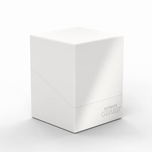 Ultimate Guard Boulder Solid 100+, Deck Case for 100 Double-Sleeved TCG Cards, White, Secure & Durable Storage for Trading Card Games, No Transparency - color: White