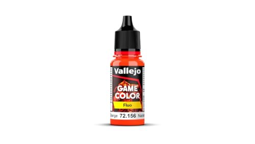 Vallejo - Game Color | Fluorescent Orange Paint | Perfect for Airbrushing and Great Adhesion to Figurines and Scale Models | 17 ml (0,58 fl.oz.) - color: Fluorescent Orange