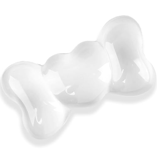 Gel Wrist Rest for Keyboard and Mouse Transparent White Bow Elbow Pad Cushion Ergonomic Cute Clear Cool Heart Mouse Wrist Pad Silicone Non-Slip Support for Computer Gaming Home Office Girl Hand Pillow - color: Bow White