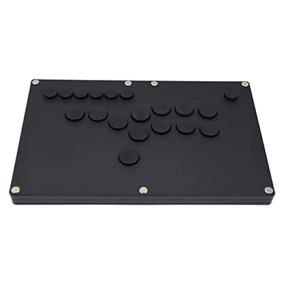 TruBoost FightBox B1-PC-B-B Ultra-Thin All Buttons Leverless-Style Arcade Joystick Fight Stick Game Controller PC USB Hot-Swap Cherry Black Matte Panel