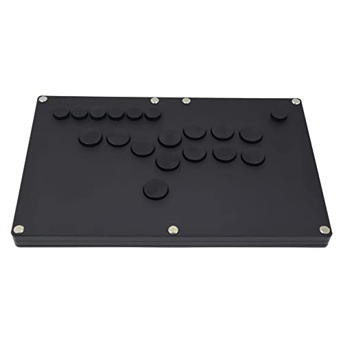 TruBoost FightBox B1-PC-B-B Ultra-Thin All Buttons Leverless-Style Arcade Joystick Fight Stick Game Controller PC USB Hot-Swap Cherry Black Matte Panel