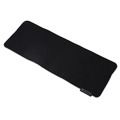 RGB LED Mouse Pad, USB Interface Gaming Mouse Mat, Thicken Rubber Non - Slip with 7 - Color Breathing Light and Monochromatic Mode, Large Size 31.5x11.8in for Computer Lapt