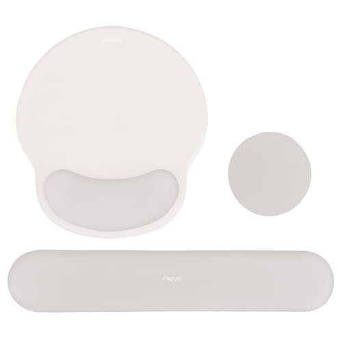 MOSISO Wrist Rest Support for Mouse Pad&Keyboard Set, Stone Gray | Circle Curved Ergonomic Mousepad Non-Slip Base Home/Office Pain Relief&Easy Typing Pad with Soft Cloth&Silicone Lining - color: Stone Gray