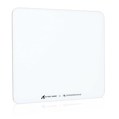 ATTACK SHARK CM05 Glass Gaming Mouse Pad,17.7x15.7 in Large Mouse Mat，Non Slip 9H Hard Mousepads,Nano-Textured Glass Surface with Improved Precision and Speed for FPS Players-Pure White - color: Pure White