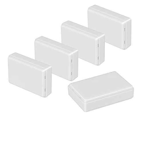 LeMotech Project Box 5 Pieces ABS Plastic Electrical Project Case Small Junction Box for Electronics White 3.62 x 2.28 x 0.90 inch (92 x 58 x 23 mm) - color: 5 pieces, size: 3.62"x 2.28"x 0.90"