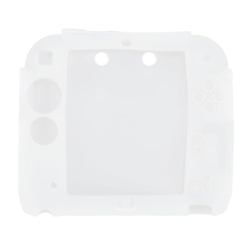 Zerodis Zerodis Video Game Accessories 2DS Controller Silicone Skin with Soft Screen Protectors Ideal for 2DS Players Protective Cover for (Pink) (White) - color: White