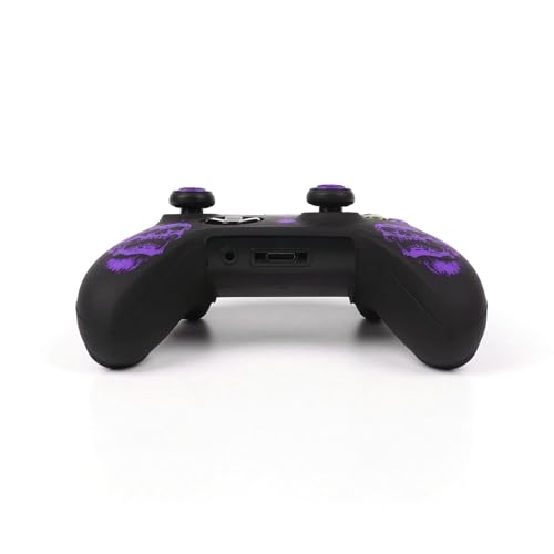 Skull Controller Skin Cover Compatible with Xbox one Controller, RALAN Protector Case, Customised Thumb Grips Caps - color: skull Purple