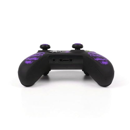Skull Controller Skin Cover Compatible with Xbox one Controller, RALAN Protector Case, Customised Thumb Grips Caps - color: skull Purple