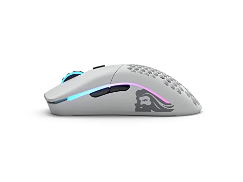 GLORIOUS Model O Wireless Gaming Mouse - Superlight, 69g Honeycomb Design, RGB, Ambidextrous, Lag Free 2.4GHz Wireless, Up to 71 Hours Battery - Matte White - color: White, style: Model O (Ambidextrous)