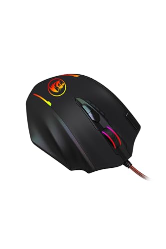 Redragon M908 12400 DPI Impact MMO Gaming Mouse w/ 18 Programmable Buttons, Weight Tuning Cartridge, 12 Side Buttons