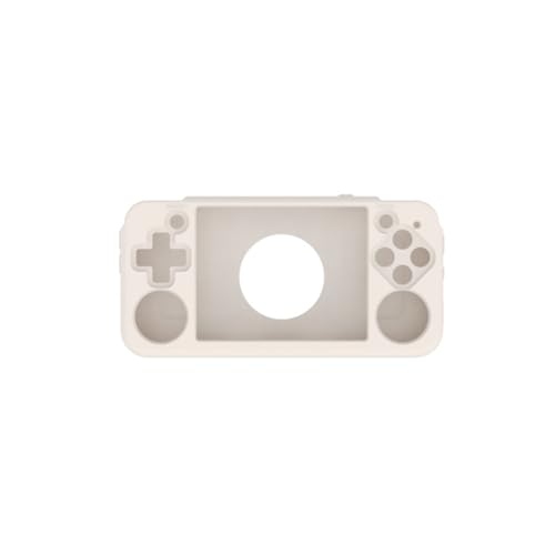 Silicone Protective Case for ANBERNIC RG35XX H Retro Handheld Gaming Console, Soft Sleeve Cover Protector Anti-Bump and Anti-Drop Full Protection, with Lanyard (White) - color: White
