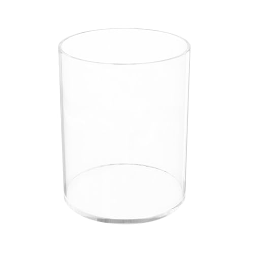 Clear Acrylic Pen Holder Round Shape, Desktop Pencil Cup Holder, Countertop Stationery Organizer for Office Desk Accessory - size: 1 Compartment