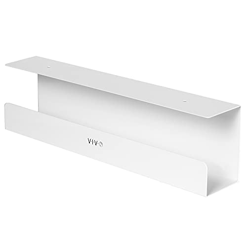 VIVO White 17 inch Under Desk Cable Management Tray, DESK-AC06-1CW | Low Profile Power Strip Holder, Cord Organizer, Wire Tamer Steel Cable Rack for Office and Home, Holds 11 lbs - color: White, size: Standard