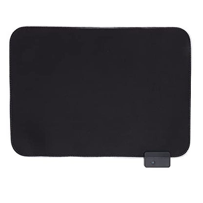 RGB Gaming Mouse Pad, Large LED Mouse Mat with Glossy Cover, Non Slip Rubber Base for Computer Accessories, 35 x 25cm Size with Multiple Lighting Modes