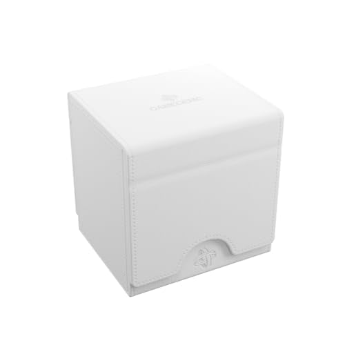 Gamegenic Sidekick Pro 100+ XL Convertible - Premium Deck Box with Secure Card Storage, UV Protected Slide Card Case, Display Top Card, Extra Token Drawer, Magnetic Closure, White Color, Made - color: White