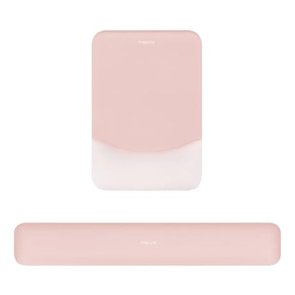 MOSISO Wrist Rest Support Mouse Pad & Keyboard Set, Baby Pink | Rectangular Ergonomic Mousepad, Non-Slip Base, Home/Office Pain Relief & Easy Typing, Neoprene Cloth & Raised Silicone Lining - color: Baby Pink