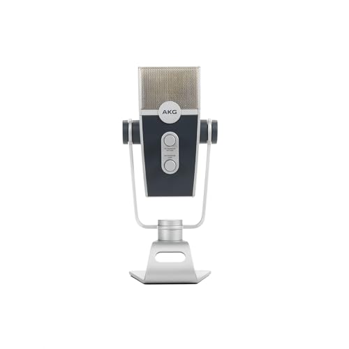 AKG Pro Audio Lyra Ultra-HD USB C Microphone for Recording, Streaming, Gaming, Podcasting, ASMR on PC and Mac, Condenser Mic for Laptop or Computer, Adjustable Stand, Plug and Play – Blue and Silver | Gaming Podcasting, ASMR on PC and Mac, Condenser Mic f
