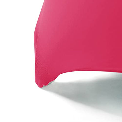 Peomeise 8FT Spandex Table Cover Rectangular Stretch Spandex Tablecloth (Hot Pink,8FT) - color: Hot Pink, size: 96" x 30" (Rectangular)