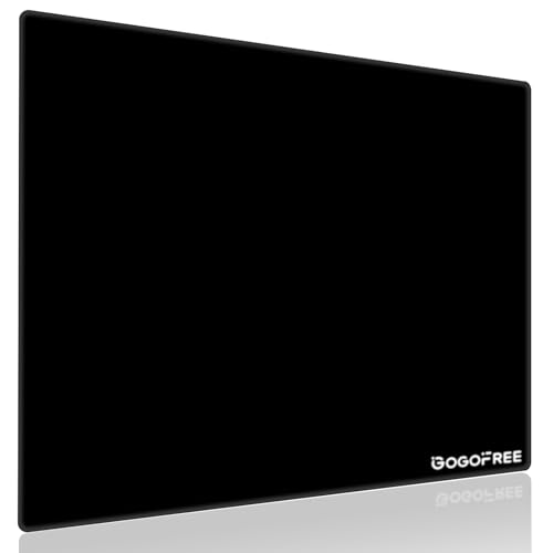 gogofree Glass Mousepad for Gaming, Ultra Smooth Mouse Mat with Hard Surface, Tempered Glass Mouse Pad Precision Speed Control for Games and Office (Black, 19.7" L x 15.7" W) - color: Black, size: 19.7L x 15.7W inches