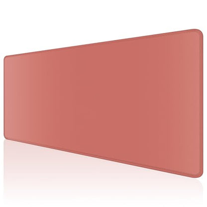Dapesuom Large Mouse Pad, Extended Gaming Mouse Mat with Stitched Edges, Full Size Desk Mats with Non-Slip Base, Computer Big Desktop Keyboard Pad for Laptop, Office, 23.6 x 11.8 in, Indian Red - color: Indian Red, size: 23.6L x 11.8W inches