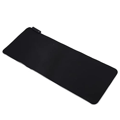 RGB LED Mouse Pad, USB Interface Gaming Mouse Mat, Thicken Rubber Non - Slip with 7 - Color Breathing Light and Monochromatic Mode, Large Size 31.5x11.8in for Computer Lapt
