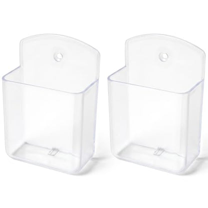 2 PCS Remote Control Holder Wall Mount, TV Remote Control Holder, Self Adhesive Pen Holder Organizers and Accessories for Home Office School (2, Clear) - color: Set of 2-Clear