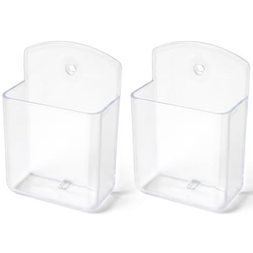 2 PCS Remote Control Holder Wall Mount, TV Remote Control Holder, Self Adhesive Pen Holder Organizers and Accessories for Home Office School (2, Clear) - color: Set of 2-Clear