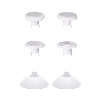 eXtremeRate ThumbsGear Interchangeable Ergonomic Thumbsticks for Nintendo Switch 2 Pro Controller, Replacement Analog Thumb Sticks & Tools, 2 Height Adjustable Convex & Concave Grip Joysticks - White - color: White