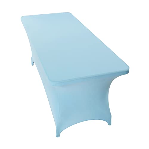 Peomeise 8FT Spandex Table Cover Rectangular Stretch Spandex Tablecloth (Blue Mist,8FT) - color: Blue Mist, size: 96" x 30" (Rectangular)