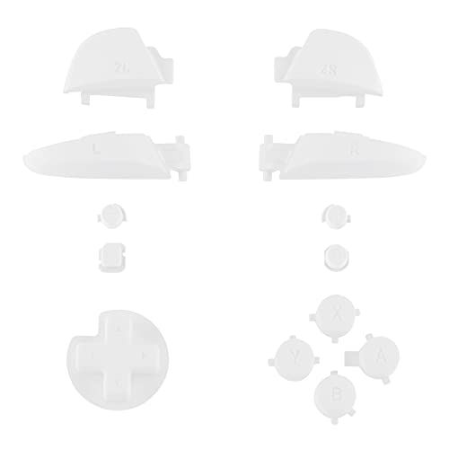 eXtremeRate White Repair ABXY D-pad ZR ZL L R Keys for Nintendo Switch Pro Controller, DIY Replacement Full Set Buttons with Tools for Nintendo Switch Pro - Controller NOT Included - color: White