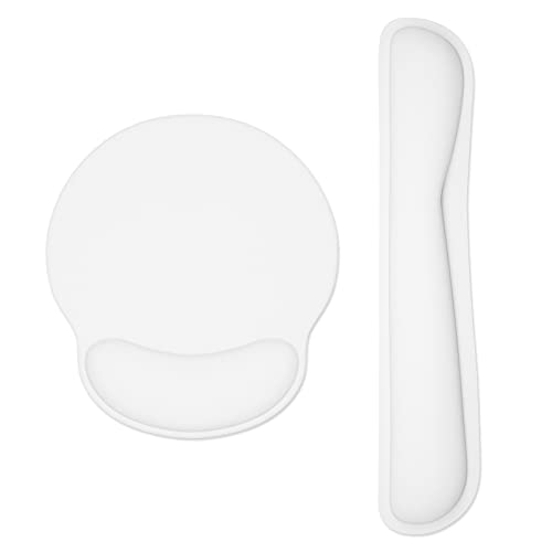Dapesuom Keyboard Wrist Rest and Mouse Pad with Wrist Support, Memory Foam Wrist Rests for Keyboard and Mouse Set, Ergonomic Wrist Pad with Non Slip Base for Easy Typing & Pain Relief,Ivory White - color: A-ivory White