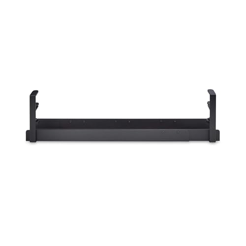 StarTech Under Desk Cable Management Tray, Black (CALB-Desk-Cable-Tray) | Clamp-On Installation, No Drilling Required, Length Adjustable - color: Black, style: Adjustable Width