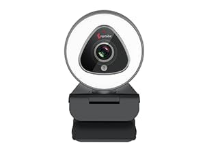 Angetube Streaming Webcam with Ring Light, Computer Camera with Microphone | 1080P@30fps, 5X Digital Zoom HD Web cam for Xbox Twitch Gaming, USB PC Web Camera for PC Laptop Desktop Mac