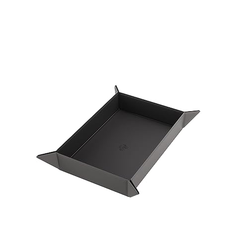 Magnetic Dice Tray - Take Control of Your Roll! Compact and Versatile Dice Tray for Tabletop Games and Board Games, Rectangular Shape, Black/Gray Color, Made by Gamegenic