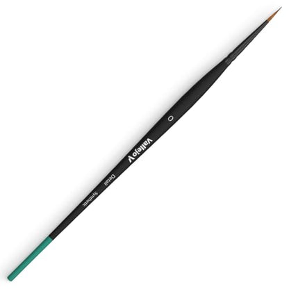 Vallejo - Detail Series Desing Set | Hobby Brush Kit | Flagged Synthetic Bristles | Sizes 0, 1, and 2 | Lightweight and Ergonomic Wooden Handles | Ideal for Acrylic Detail Work - style: Detail Series Desing Set