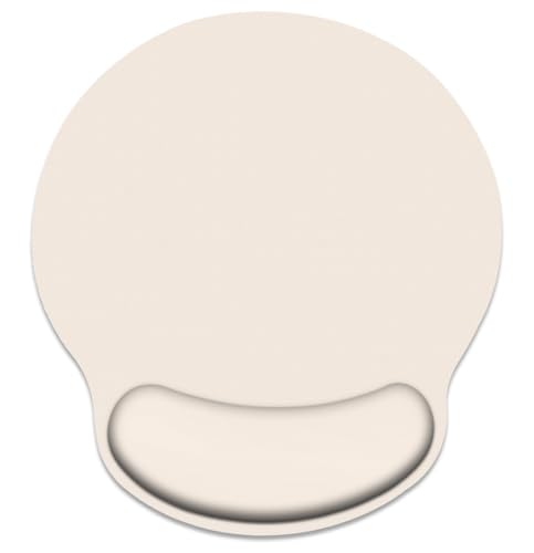 Britimes Vanilla Cream Mouse Pad Ergonomic Mouse Pad with Wrist Support Non-Slip Rubber Base Mousepad for Home Office Gaming Working Computers Laptop Easy Typing & Relief - color: Vanilla Cream